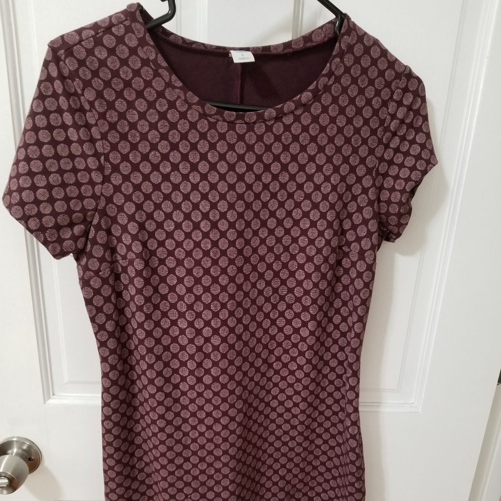 Old Navy Fitted Shirt Dress, Purple Circle Design